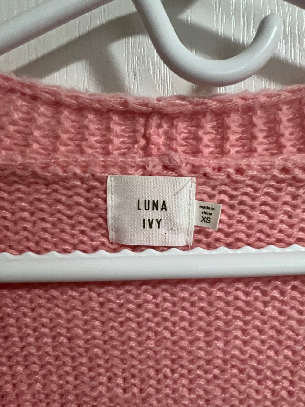 Luna Ivy Pink Strawberry Appliqué V-Neck Cardigan Sweater - Picture 6 of 12